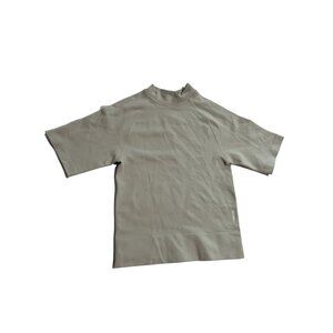 SECONDLEFT Seamless High Neck Tee in Grey/White